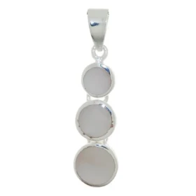 Pendentif articulé Argent 925 Nacre blanche Petits ronds Argent 6,5 à 8,5mm diamètre Hauteur (bélière incluse) : 31mm