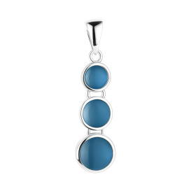 Pendentif articulé Argent 925 Nacre bleue Petits ronds Argent 6,5 à 8,5mm diamètre Hauteur (bélière incluse) : 31mm