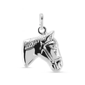 Pendentif Argent 925 motif Tête cheval Dimensions du pendentif (bélière incluse) : 18 x 15 mm 