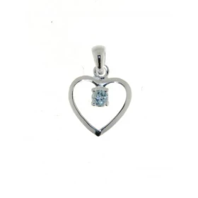Pendentif Argent 925 Topaze Bleue forme coeur serti d une pierre 3mm Dimensions du Pendentif (bélière incluse) : 18.5 x 12...