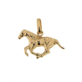  Pendentif Or Jaune 750 Motif cheval au galop Dimensions du pendentif (bélière incluse) : 18x19mm 