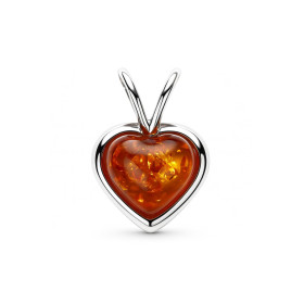 Pendentif Coeur Argent Ambre Pierre forme coeur Dimensions pierre : 10x10mm Dimensions du pendentif (bélière incluse) : 18...