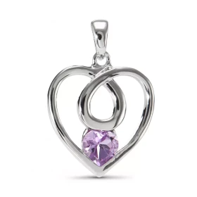 Pendentif Coeur Argent Améthyste Motif Coeur serti d une pierre taille coeur 5x5mm Dimensions du pendentif (bélière inclus...
