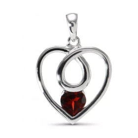 Pendentif Coeur Argent Grenat Motif Coeur serti d une pierre taille coeur 5x5mm Dimensions du pendentif (bélière incluse) ...