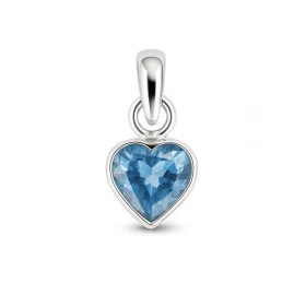 Pendentif Argent 925 Topaze Bleue serti d une pierre forme coeur 8x8mm