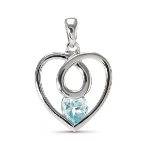 Pendentif Coeur Argent Topaze bleue traitée Motif Coeur serti d une pierre taille coeur 5x5mm Dimensions du pendentif (bél...