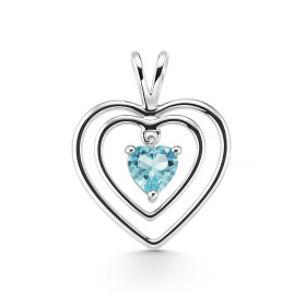 Pendentif Or blanc 375 serti d une topaze bleue traitée taillée coeur 5x5mm Dimensions du pendentif (bélière incluse) : 20...
