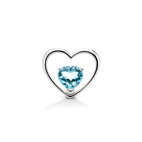 Pendentif Or blanc 375 serti d une topaze bleue traitée taille coeur 6x6mm Dimensions du pendentif (bélière incluse) : 12x...