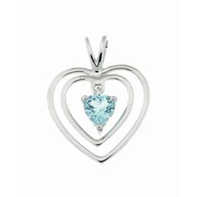 Pendentif Or blanc 375 serti d une topaze bleue traitée taillée coeur 5x5mm Dimensions du pendentif (bélière incluse) : 20...
