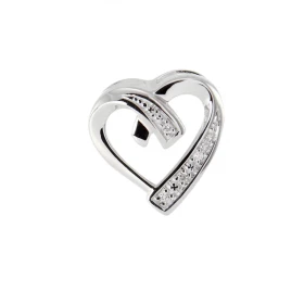 Pendentif Coeur Or Blanc 750 Diamant Pendentif serti 4 diamants 0.005 carat Poids total diamant : 0,02 carat Qualité Diama...