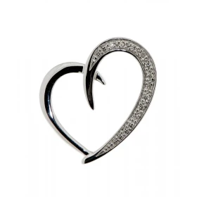 Pendentif Coeur Diamant Or Blanc 750 Ce pendentif est serti 10 diamants totalisant 0,05 carat Les dimensions du pendentif ...