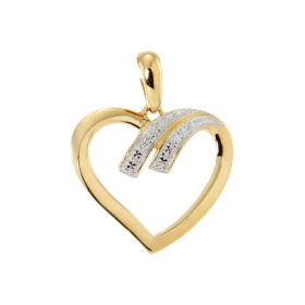 Pendentif Coeur Or Jaune 750 Diamant Pendentif forme coeur serti d un diamant 0.005ct Poids total diamant : 0,05 carat (Qu...