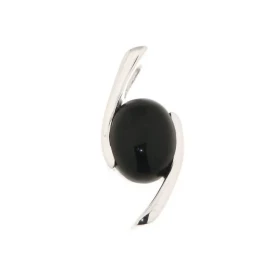 Pendentif Argent 925 serti d un Onyx ovale 10x8mm Dimensions du pendentif (bélière incluse) : 28x18mm Passage chaine au tr...