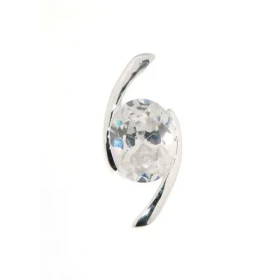 Pendentif Argent 925 serti d un Oxyde ovale 10x8mm Dimensions du pendentif (bélière incluse) : 28x18mm Passage chaine au t...