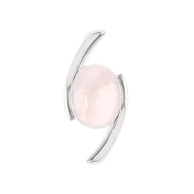 Pendentif Argent 925 serti d un Quartz Rose ovale 10x8mm Dimensions du pendentif (bélière incluse) : 28x18mm Passage chain...