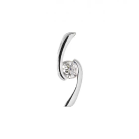  Pendentif Or Blanc serti du diamant rond 0,19 carat Dimensions du pendentif : 15x5mm Qualité Diamant : G Si 