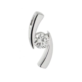  Pendentif Or Blanc 750 Diamant Diamant rond 5mm diamètre Poids Diamant : 0,50 carat  Qualité Diamant :  couleur H - Puret...