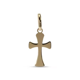 Pendentif or jaune 375 forme croix Dimension du pendentif (bélière incluse) : 10x23mm Epaisseur du pendentif : 0,5mm