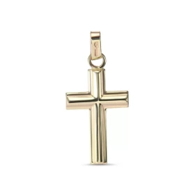 Pendentif or jaune 375 forme croix Dimension du pendentif (bélière incluse) : 14x29mm Epaisseur du pendentif : 2,4mm