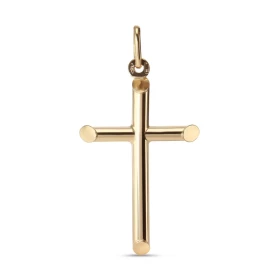 Pendentif or jaune 375 forme croix Dimension du pendentif (bélière incluse) : 22x40mm Epaisseur du pendentif : 3,4mm