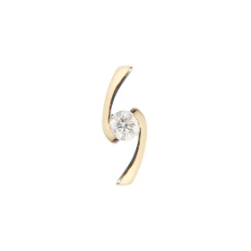  Pendentif Or Jaune serti du diamant rond 0,21 carat Dimensions du pendentif : 15x5mm Poids Diamant : 0,21 carat Qualité D...