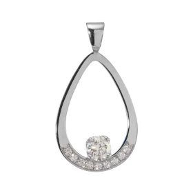  Pendentif Diamant Or Blanc 750 Pendentif Or Blanc 750 serti d un Diamant rond 4.7mm diamètre (0,40 carat - Couleur H - Pu...