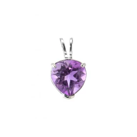 Pendentif Argent 925 Améthyste Ce pendentif est serti d une pierre taille coeur 8x8mm La pierre est maintenue par un serti...