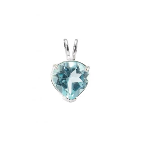 Pendentif Argent 925 Topaze Bleue Ce pendentif est serti d une topaze coeur 8x8mm La pierre est maintenue par un serti à g...