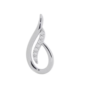 Pendentif Argent 925 rhodié oxyde zirconium Dimensions du pendentif (vue face, bélière incluse) : 21x10mm