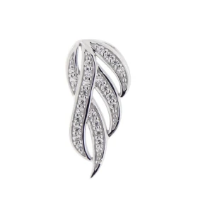 Pendentif Argent 925 rhodié oxyde zirconium Dimensions du pendentif (vue face, bélière incluse) : 22x10mm