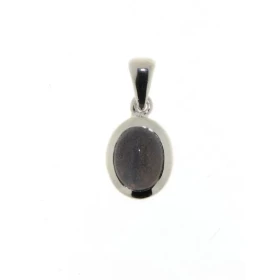Pendentif Argent 925 Labradorite serti d une pierre ovale 9x7mm, hauteur totale : 20mm