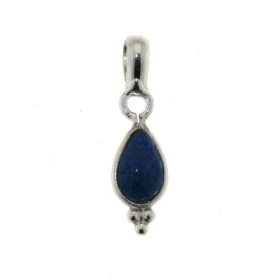 Pendentif Argent 925 Lapis serti d une pierre taille poire 7x5mm Dimensions du pendentif (bélière incluse) : 21 x 6mm 