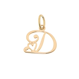 Pendentif Lettre D découpée Or Jaune 750/1000 Un petit coeur se trouve à coté lettre D Dimensions du Pendentif Initiale D ...