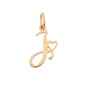 Pendentif Lettre J découpée Or Jaune 750/1000 Un petit coeur se trouve à coté lettre J Dimensions du Pendentif Initiale J ...