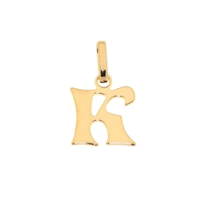 Pendentif Lettre K découpée Or Jaune 375/1000 Dimensions du Pendentif Initiale K (bélière incluse) : 16x9mm 