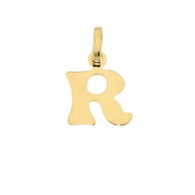 Pendentif Lettre R découpée Or Jaune 375/1000 Dimensions du Pendentif Initiale R (bélière incluse) : 16x9mm 