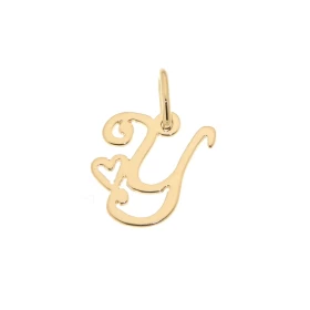  Pendentif Lettre Y découpée Or Jaune 750/1000 Un petit coeur se trouve à coté lettre Y Dimensions du Pendentif Initiale Y...