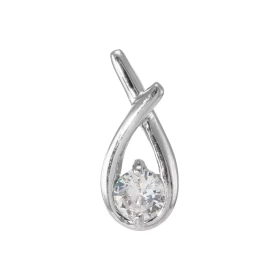 Pendentif Motif Croisé Argent 925 Rhodié Oxyde zirconium Rond 6mm Motif croisé serti d un Oxyde zirconium rond 6mm Les dim...