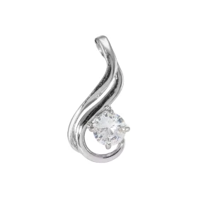Pendentif Motif Entrelacé Argent 925 Rhodié Oxyde zirconium Rond 5mm Motif entrelacé serti d une pierre ronde 5mm Les dime...