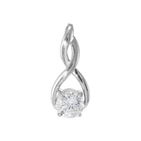 Pendentif Motif Entrelacé Argent 925 Rhodié Oxyde zirconium Rond 6mm Motif entrelacé serti d un Oxyde zirconium rond 6mm L...