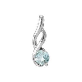 Pendentif Motif Entrelacé Argent 925 Rhodié Topaze bleue traitée Ronde 4.5mm Motif entrelacé serti d une Topaze bleue trai...