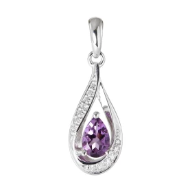 Pendentif Or Blanc 375 Améthyste poire 6x4mm Diamants Améthyste taille poire mesurant 6x4mm pesant 0.4 carat Cette pierre ...