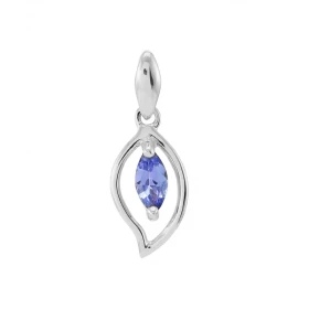 Pendentif Or blanc 375 Tanzanite navette 6x3mm Pendentif or blanc 375 (9 carats) Tanzanite navette 6x3mm (0,20 carat) Dime...