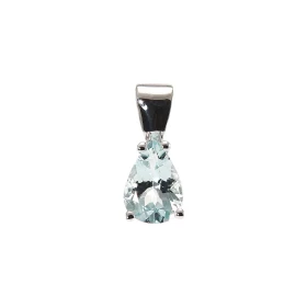  Pendentif Or Blanc 750 serti d une Aigue marine taille poire 8x6 mm (0.9 carat) Dimensions du pendentif (bélière incluse)...