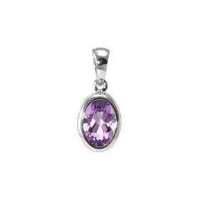 Pendentif Or Blanc 750 Améthyste Ovale 7x5mm Améthyste ovale 7x5mm Dimensions du pendentif : 15 x 7 mm