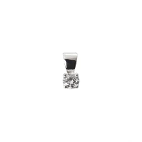  Pendentif Or Blanc 750 serti d un Diamant Ce Diamant rond mesure 3,7mm pèse 0,21 carat Les dimensions du pendentif sont 1...