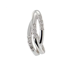 Pendentif Or Blanc 750 Diamant Pendentif serti 5 diamants 0.0013ct Poids total diamant : 0,068 carat (Qualité H S) Dimensi...