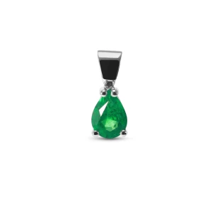  Pendentif Or Blanc 750 Emeraude Emeraude poire 7x5mm (0.6 carat) Qualité émeraude: AAA Serti à griffes Dimensions du pend...