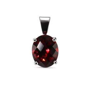 Pendentif Or Blanc 750 Grenat Ovale 10x8mm Grenat Ovale 10x8mm (3.3 carats) Dimensions du pendentif : 16 x 8 mm 