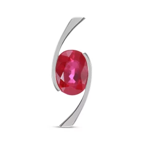  Pendentif Or Blanc 750 Rubis Traité Ovale 8x6mm Pendentif Or Blanc 750 Rubis Traité ovale 8x6 mm (1,7 carat) Dimensions d...